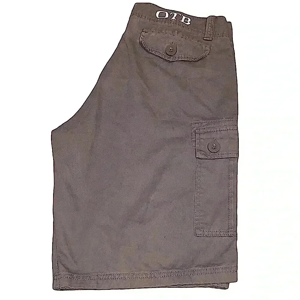 OTB MEN’S DARK GRAY COTTON CARGO SHORTS SIZE 32